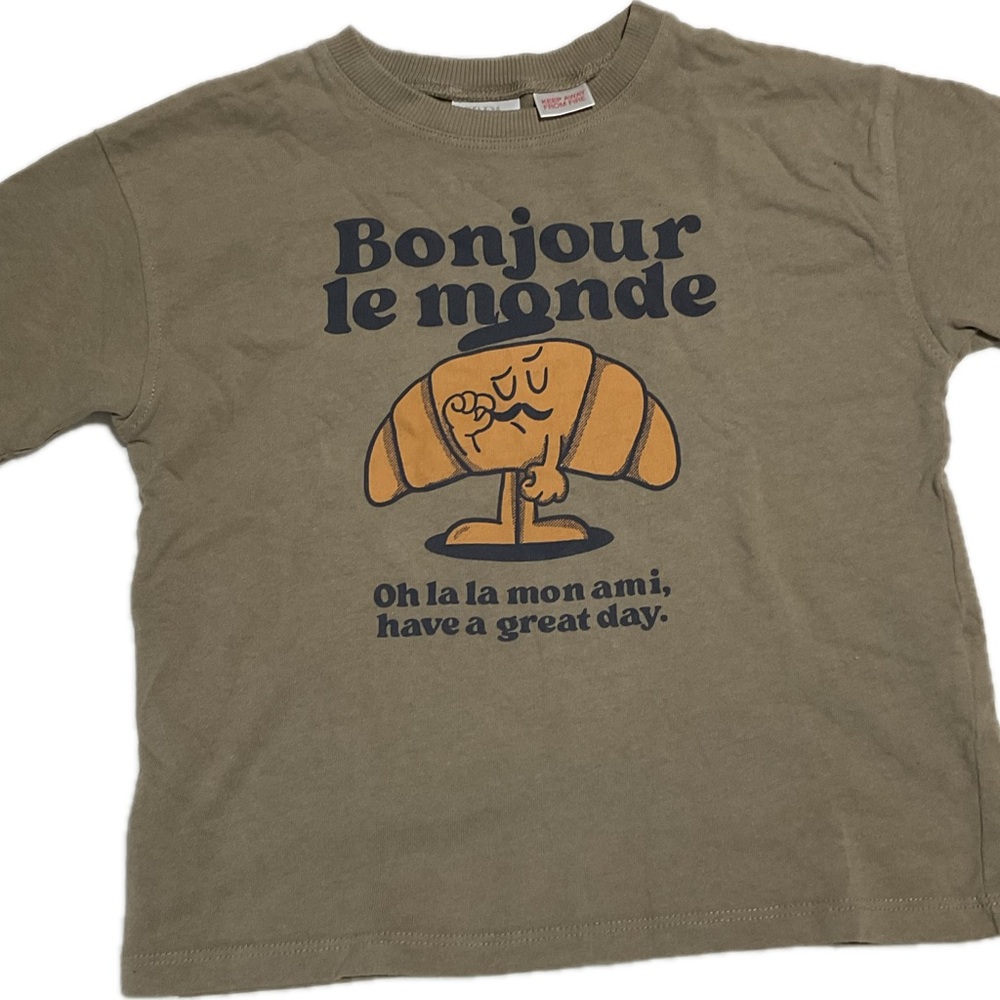 ZARA 18m Bonjour le monde Graphic Tee